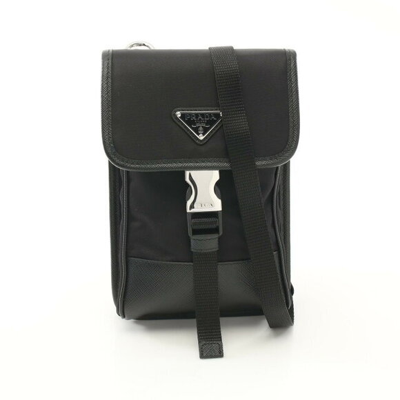 Prada Handbags - Prada TESSUTO SAFFIANO Shoulder Bag Saffiano Leather Black
